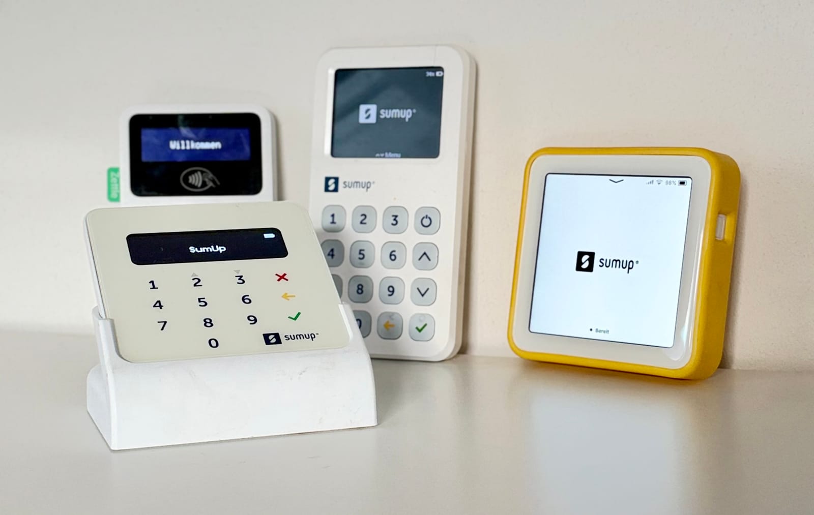 SumUp and PayPal POS card terminals at the bar