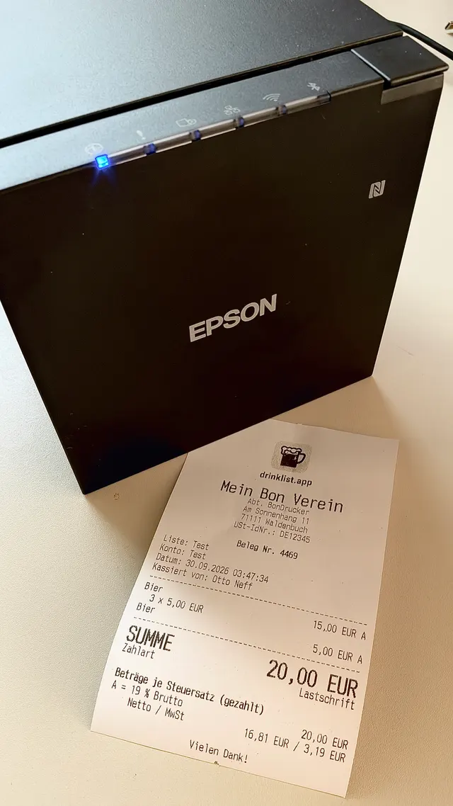 Epson TM-m30III – connected straight out of the box with Server Direct Print over Wi-Fi, no extra device