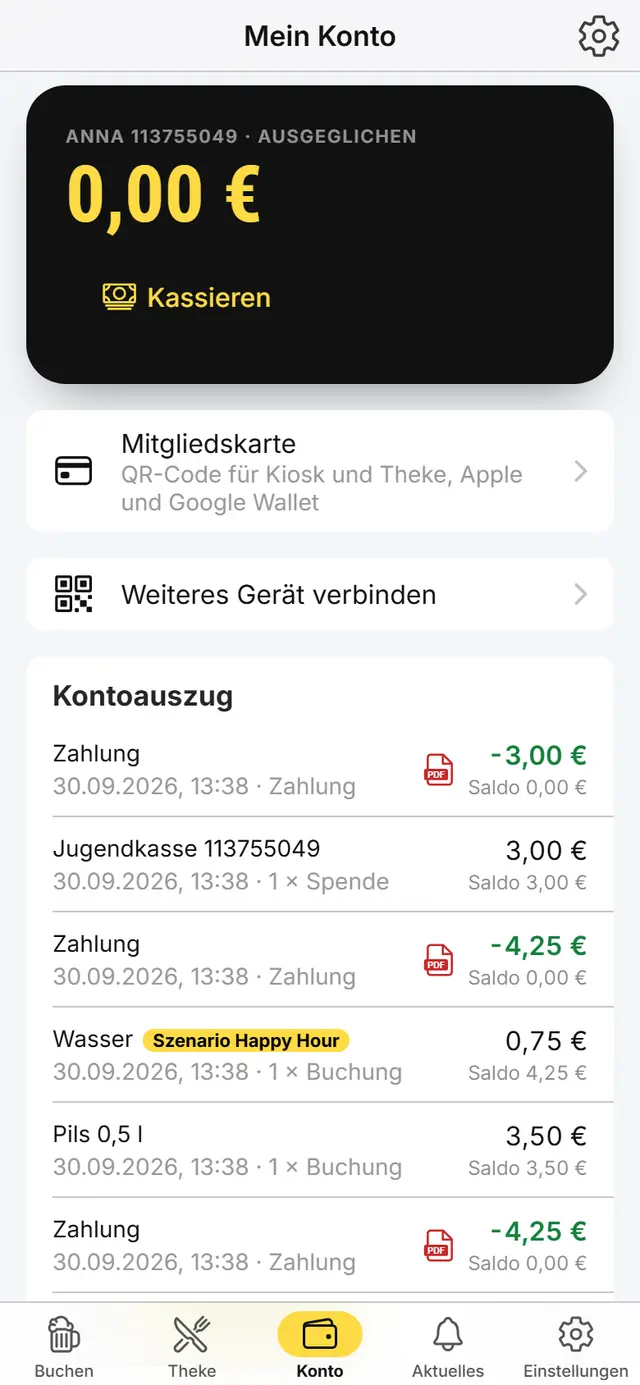 Account and statement