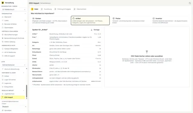 Importing members from CSV